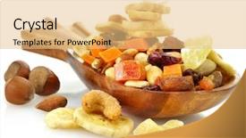  Presentation with dry fruits - PPT theme featuring dry fruits mix background and a yellow colored foreground