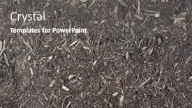  Presentation with wood chips - PPT theme consisting of dry-garden-potting-soil-background background and a gray colored foreground