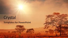  Presentation with dry - Audience pleasing slides consisting of dry grassland - namibian landscape backdrop and a coral colored foreground