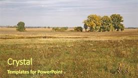  Presentation with country - Slide set featuring dry grassy field background and a tawny brown colored foreground