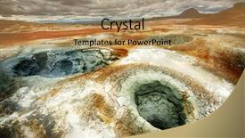 Presentation with geothermal - PPT theme enhanced with dry ground - mudpots in the geothermal area background and a gold colored foreground