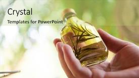  Presentation with alternative medicine - Amazing PPT theme having dry healthy herbs in background backdrop and a yellow colored foreground