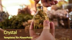  Presentation with organic chemistry - Presentation enhanced with dry healthy herbs in background background and a tawny brown colored foreground