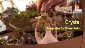 Presentation with alternative medicine - Audience pleasing presentation theme consisting of dry healthy herbs in background backdrop and a tawny brown colored foreground