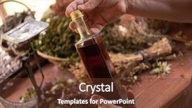  Presentation with alternative medicine - Presentation design featuring dry healthy herbs in background background and a tawny brown colored foreground