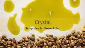  Presentation with hemp oil - Amazing slide deck having dry-hemp-seeds backdrop and a yellow colored foreground