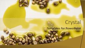  Presentation with hemp oil - Presentation theme featuring dry-hemp-seeds background and a yellow colored foreground