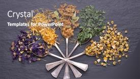  Presentation with alternative medicine - Presentation featuring dry-herbs-used-in-alternative background and a gray colored foreground