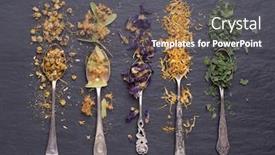  Presentation with alternative medicine - Beautiful PPT theme featuring dry-herbs-used-in-alternative backdrop and a dark gray colored foreground