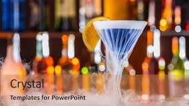  Presentation with beer bar pub tap counter - Slide deck with sublime - martini drink served on bar background and a coral colored foreground