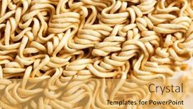  Presentation with instant noodles - Amazing slide set having dry-instant-noodles backdrop and a yellow colored foreground