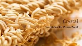  Presentation with instant noodles - Amazing slide deck having dry-instant-noodles backdrop and a gold colored foreground