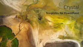  Presentation with natural disaster - Slides having dry-lake-or-swamp background and a gold colored foreground