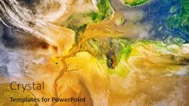  Presentation with natural disaster - PPT layouts consisting of dry-lake-or-swamp background and a gold colored foreground