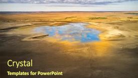  Presentation with natural disaster - PPT layouts featuring dry-lake-or-swamp background and a tawny brown colored foreground