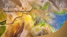  Presentation with natural disaster - Presentation theme featuring dry-lake-or-swamp background and a coral colored foreground