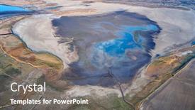  Presentation with natural disaster - Presentation theme with dry-lake-or-swamp background and a gray colored foreground