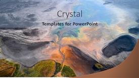  Presentation with natural disaster - PPT theme featuring dry-lake-or-swamp background and a light blue colored foreground