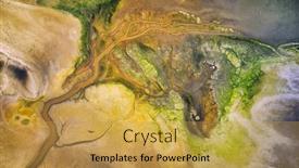  Presentation with natural disaster - Colorful presentation theme enhanced with dry-lake-or-swamp backdrop and a yellow colored foreground
