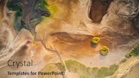  Presentation with natural disaster - Colorful PPT theme enhanced with dry-lake-or-swamp backdrop and a coral colored foreground