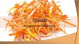  Presentation with calendula - PPT theme consisting of dry marigold or calendula florets background and a gold colored foreground