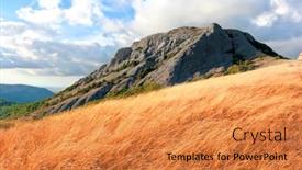  Presentation with dry - Slides enhanced with dry-meadow-under-rock background and a  colored foreground