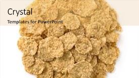  Presentation with corn flakes - Audience pleasing slides consisting of dry organic multigrain flakes backdrop and a yellow colored foreground