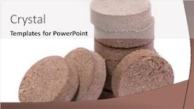  Presentation with compost - Amazing PPT theme having dry-peat-pellets-compressed-compost backdrop and a light gray colored foreground