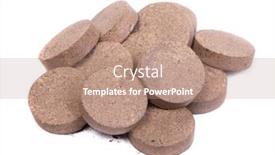  Presentation with compost - Presentation design having dry-peat-pellets-compressed-compost background and a coral colored foreground