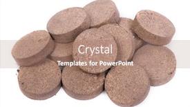  Presentation with compost - Beautiful theme featuring dry-peat-pellets-compressed-compost backdrop and a coral colored foreground