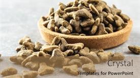  Presentation with pet food - Beautiful presentation design featuring dry pet food kibble dog backdrop and a coral colored foreground