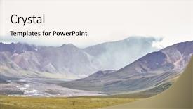  Presentation with running mountains - PPT theme having dry river bed running background and a  colored foreground