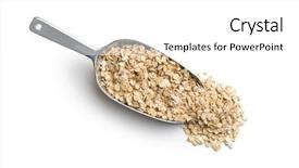  Presentation with dry - Cool new presentation design with dry rolled oatmeal in metal backdrop and a white colored foreground