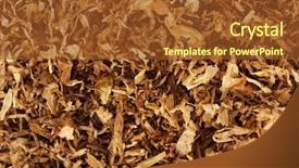 Presentation with tobacco - Presentation enhanced with dry smoking tobacco close-up background and a tawny brown colored foreground