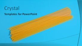  Presentation with noodle - PPT theme consisting of dry-spaghetti-pasta-noodle background and a cyan colored foreground