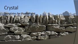 Presentation with clear - Amazing theme having dry stone wall against clear backdrop and a light blue colored foreground