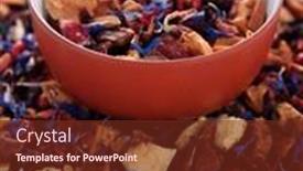  Presentation with dry - Amazing PPT theme having dry-tea-in-bowl-isolated backdrop and a  colored foreground