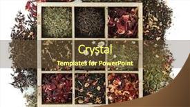  Presentation with organic tea - Colorful PPT layouts enhanced with assortment of dry tea backdrop and a tawny brown colored foreground