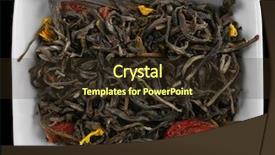  Presentation with tea leaves - Amazing PPT layouts having dry tea leaves in bowl backdrop and a tawny brown colored foreground
