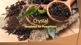  Presentation with tea leaves - Colorful slide set enhanced with dry tea with green leaves backdrop and a  colored foreground