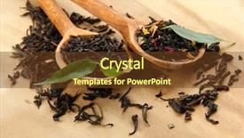 Presentation with tea leaves fresh green leaf - Slide set having dry tea with green leaves background and a tawny brown colored foreground