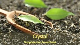  Presentation with black tea - Audience pleasing slide deck consisting of dry tea with green leaves backdrop and a tawny brown colored foreground