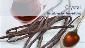  Presentation with vanilla - Colorful theme enhanced with dry-vanilla-beans-and-spoon backdrop and a sky blue colored foreground