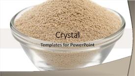  Presentation with yeast - PPT theme enhanced with dry yeast granules in glass background and a coral colored foreground