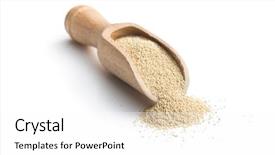 Presentation with yeast - Amazing slides having dry yeast in scoop backdrop and a white colored foreground