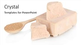  Presentation with yeast - PPT layouts having dry yeast isolated on white background and a pink colored foreground