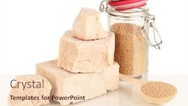  Presentation with yeast - Slide set consisting of dry yeast isolated on white background and a lemonade colored foreground