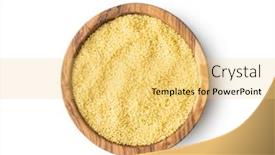  Presentation with couscous - Beautiful presentation theme featuring dry-yellow-couscous-in-bowl backdrop and a yellow colored foreground