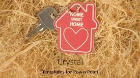  Presentation with house key - Beautiful presentation featuring dry-yellow-straw-grass-background backdrop and a gold colored foreground