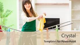  Presentation with hitler jewish holocaust clothing - Presentation design consisting of dryer - young woman ironing clothing background and a lemonade colored foreground